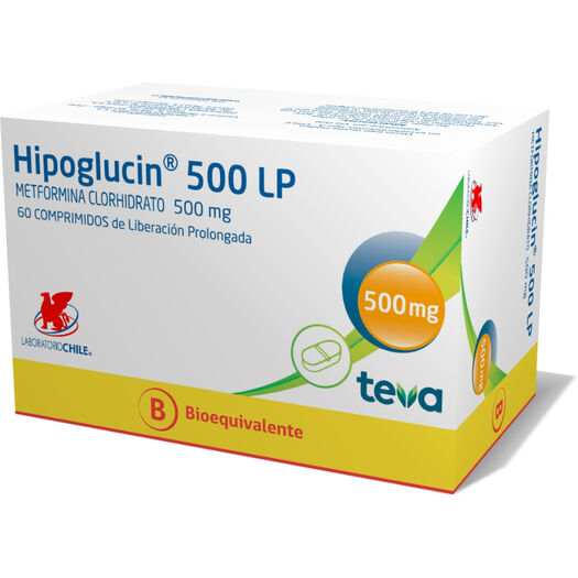 Hipoglucin LP 500 mg x 60 Comprimidos de Liberación Prolongada, , large image number 0
