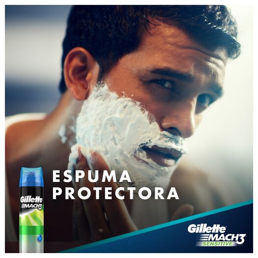Espuma de Afeitar Gillette Mach3 Sensitive 200 mL 2 un, , large image number 2