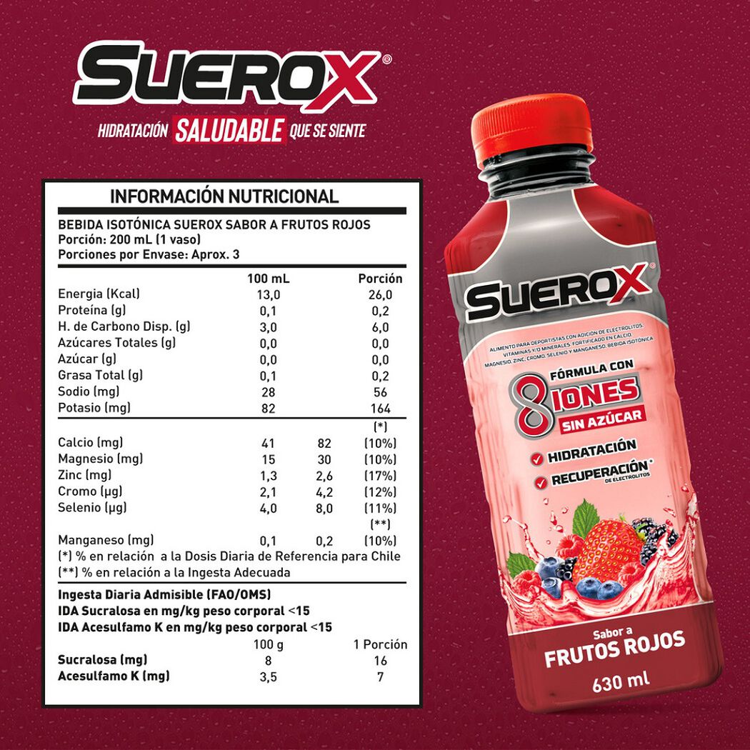 Suerox Bebida Frutos Rojos 630 Ml, , large image number 3