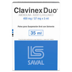 Clavinex Duo 400 mg/57 mg/5 ml x 35 ml Polvo para Suspensión Oral con Solvente