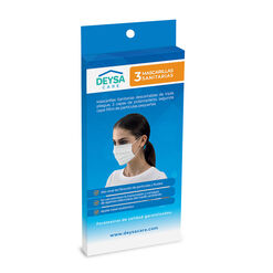 Deysa Mascarilla 3 Capas Desechable x 3 Unidades