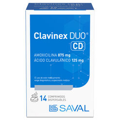 Clavinex Duo CD 875 mg/125 mg x 14 Comprimidos Dispersables