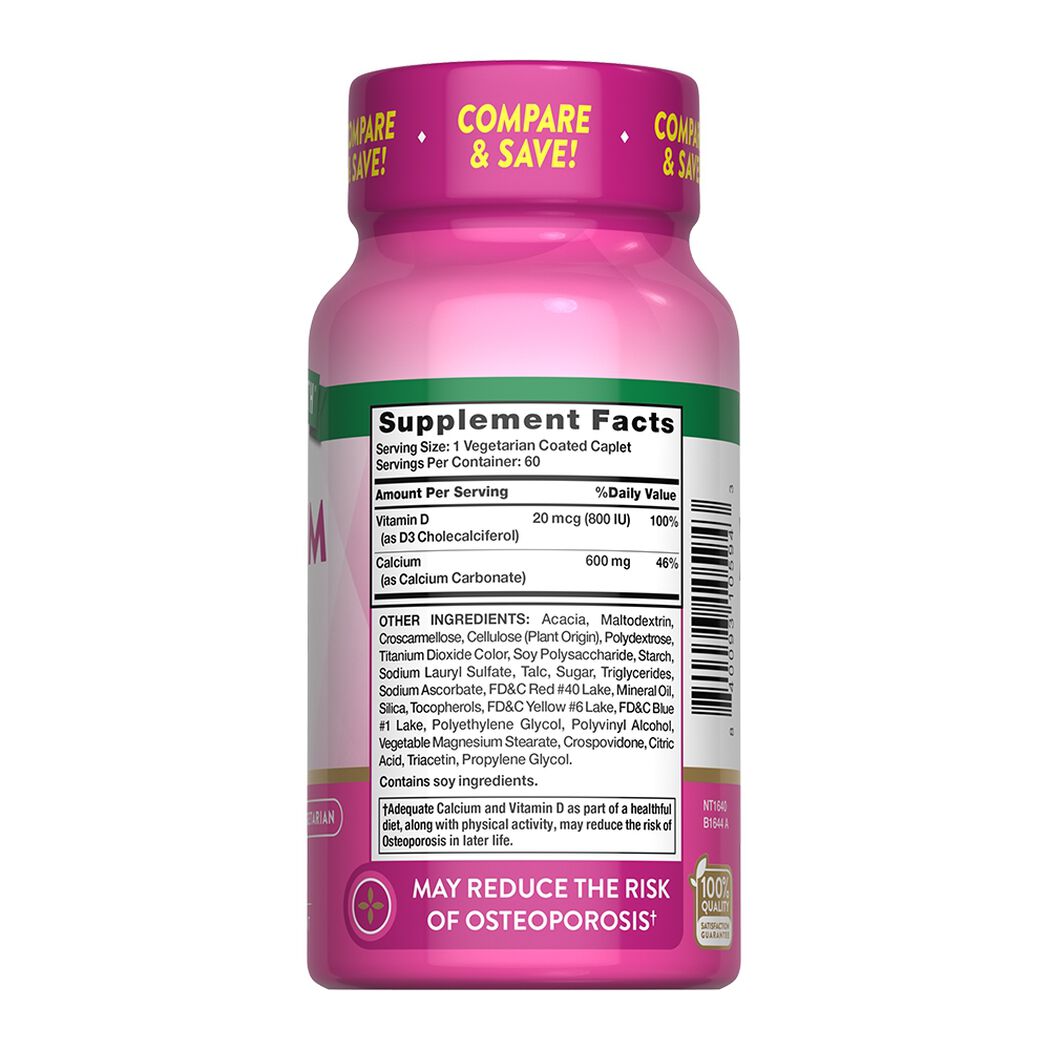 Calcio 600 mg + Vitamina D3 60 C&aacute;psulas, , large image number 3