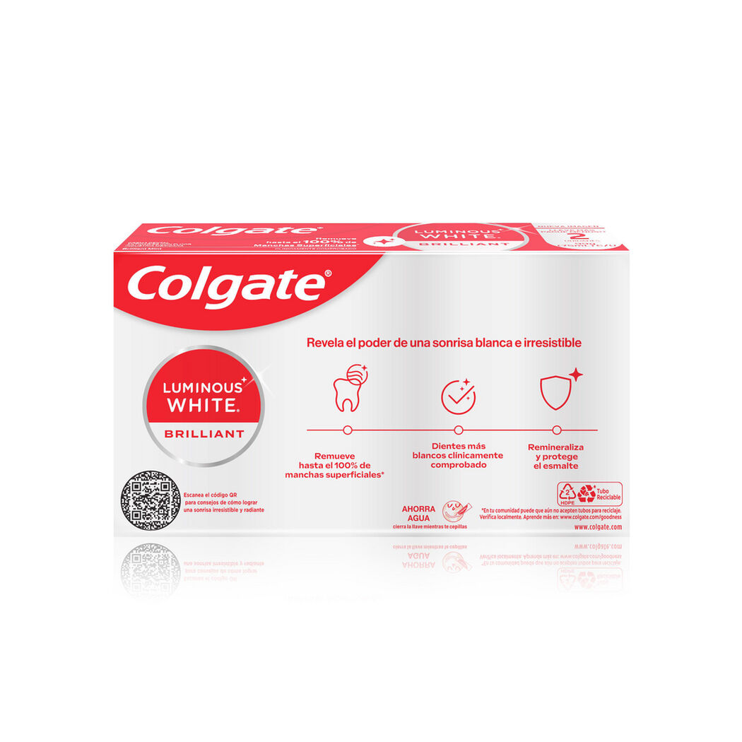 Pasta Dental Colgate Luminous White Brilliant 75 mL 2 un, , large image number 2