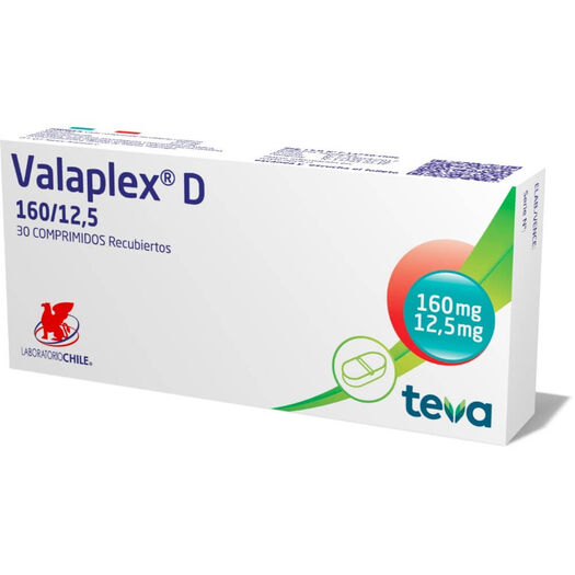 Valaplex D 160 mg/12.5 mg x 30 Comprimidos Recubiertos, , large image number 0
