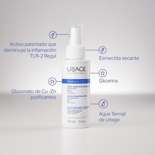 Bariéderm-CICA Spray Secante Reparador 100ml de Uriage, , large image number 3