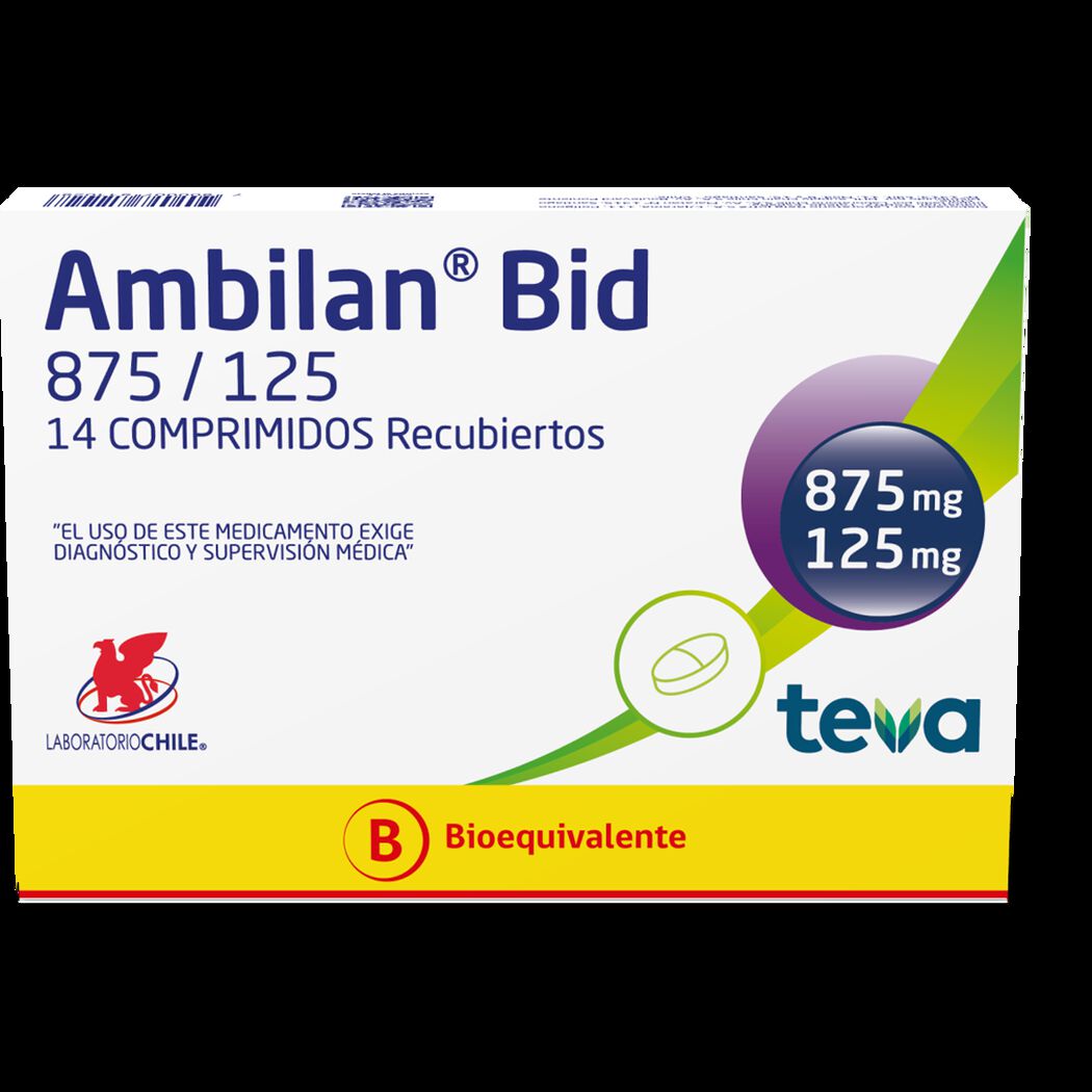 Ambilan Bid 875/125 14 Comprimidos Recubiertos, , large image number 0