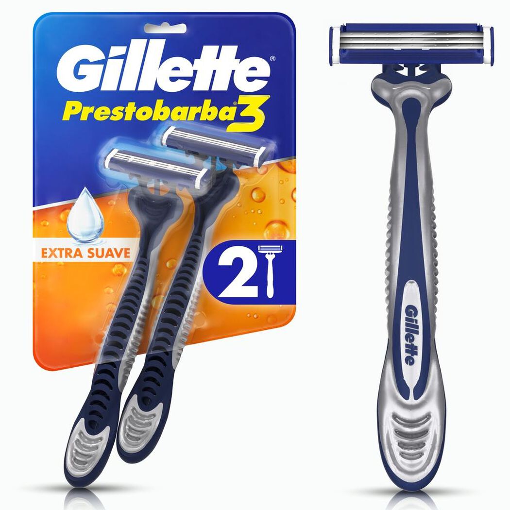 Máquina De Afeitar Desechable Gillette Prestobarba3 Con Afeitadas Suaves, 2 Unidades, , large image number 0