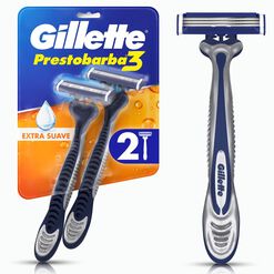 M&aacute;quina De Afeitar Desechable Gillette Prestobarba3 Con Afeitadas Suaves, 2 Unidades