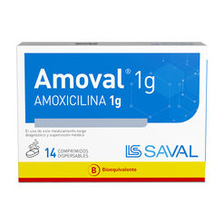 AMOVAL Amoxicilina 1 g 14 comprimidos