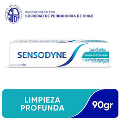 Sensodyne Limpieza Profunda Gel Dental de uso diario para dientes sensibles, 90g.