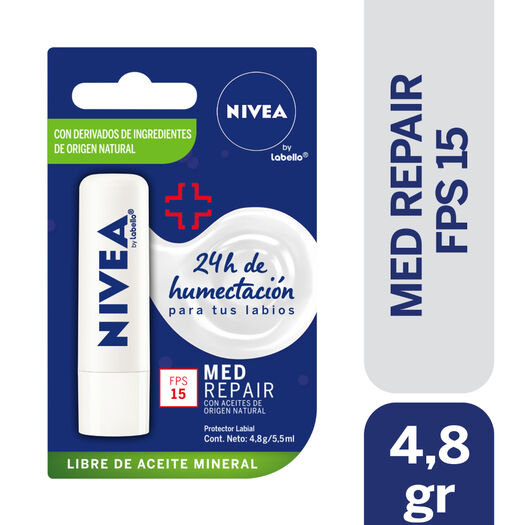 BÁLSAMO LABIAL NIVEA MED REPAIR FPS 15 4,8GR, , large image number 0