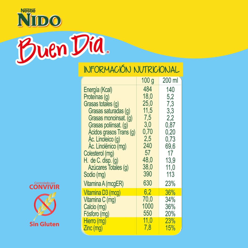 Bebida Láctea Nido Buen Día Semidescremada 700g , , large image number 2