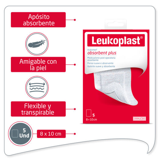 Leukoplast Leukomed Apósito Absorbente 8x10 cm 5 Und., , large image number 0