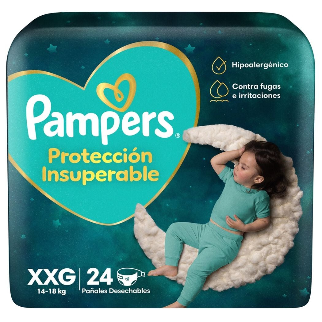 Pa&ntilde;al Pampers Protecci&oacute;n Insuperable Talla XXG (14-18 kg) 24 Un, , large image number 0