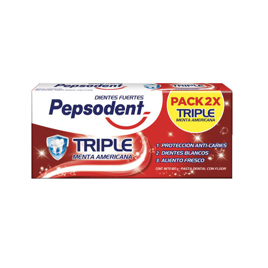 Pasta Dental Pepsodent Triple Menta Americana 75 mL 2 un, , large image number 1