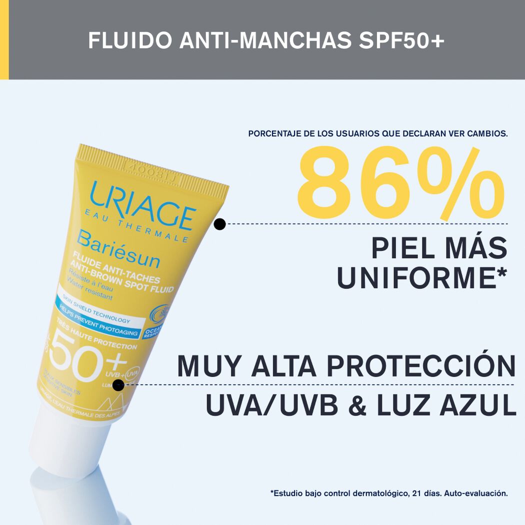 Protector Solar Uriage Bariesun Fluido Anti Manchas FPS 50+ 40 mL, , large image number 1