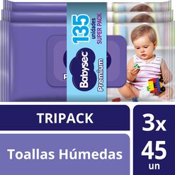 Toalla Humeda Babysec Premium 3x45 Un