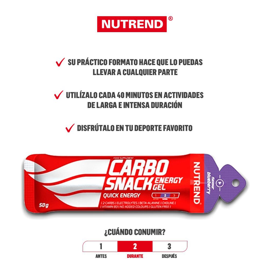 Nutrend Carbosnack Blueberry x 50 g Gel en Sachet, , large image number 2