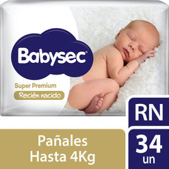 Babysec Pañal Recien Nacido x 34 Unidades