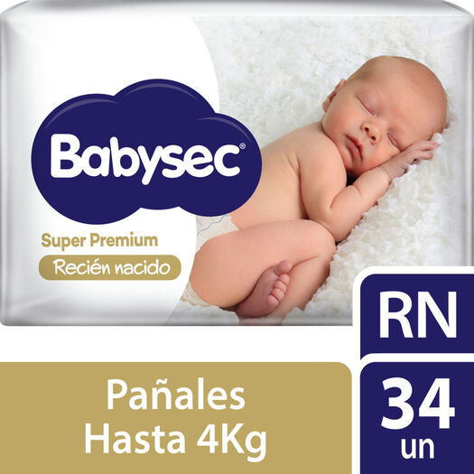 Babysec Pañal Recien Nacido x 34 Unidades, , large image number 0