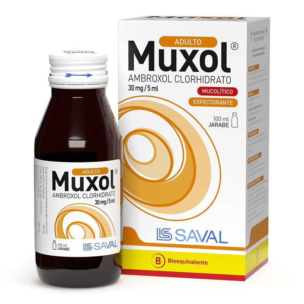 MUXOL JARABE ADULTO Ambroxol Clorhidrato 600 mg 100 ml, , large image number 0