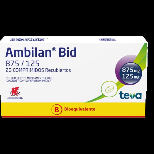 Ambilan Bid 875/125 20 Comprimidos Recubiertos, , large image number 0