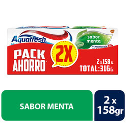 Pack Aquafresh Sabor Menta 2x 158gr