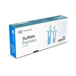 Sulfato Ferroso 200 mg x 20 Comprimidos LVALMA,  Sulfato Ferroso 200 mg x 20 Comprimidos LVALMA