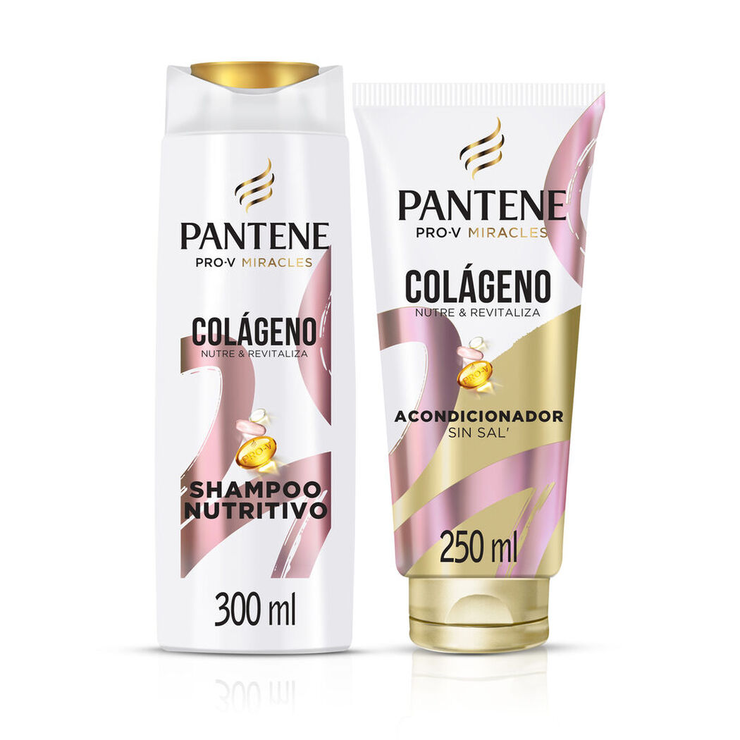 Pack Shampoo y Acondicionador Pantene Pro-V Miracles Colágeno Nutre y Revitaliza 300 ml + 250 ml, , large image number 0