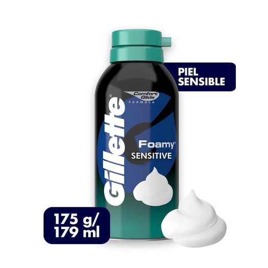 Espuma De Afeitar Gillette Foamy Sensitive Para Piel Sensible, 179 Ml, , large image number 0