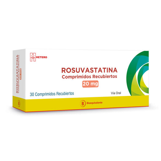 Rosuvastatina 20 mg x 30 Comprimidos Recubiertos SEVEN PHARMA CHILE SPA, , large image number 0