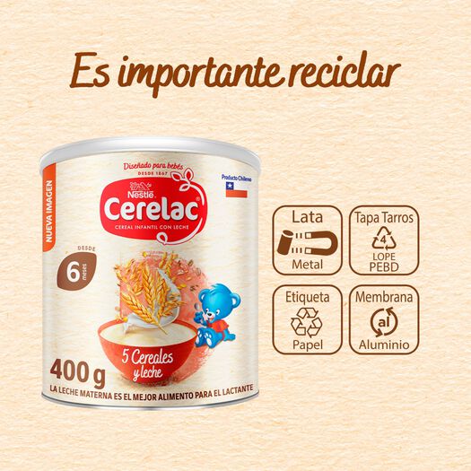 Cereal Cerelac 5 Cereales Etapa 2 400 g, , large image number 1