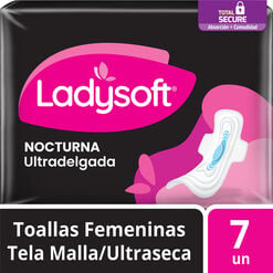 Toalla Higi&eacute;nica Ladysoft Nocturna Ultra Delgada Tela Ultra Seca 7 un