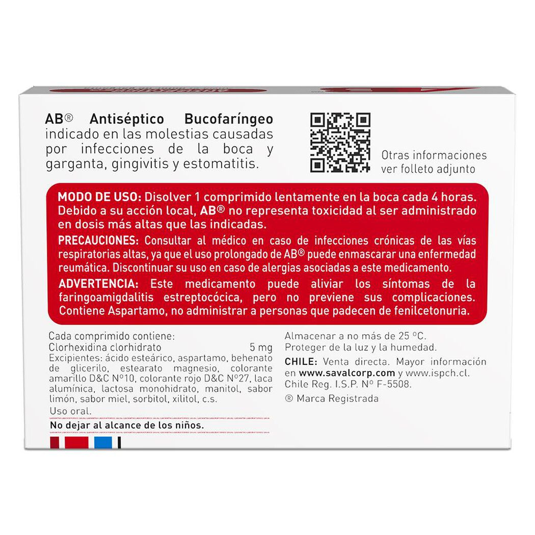 Antiséptico Bucal AB 5 mg 12 Comprimidos Masticables, , large image number 1