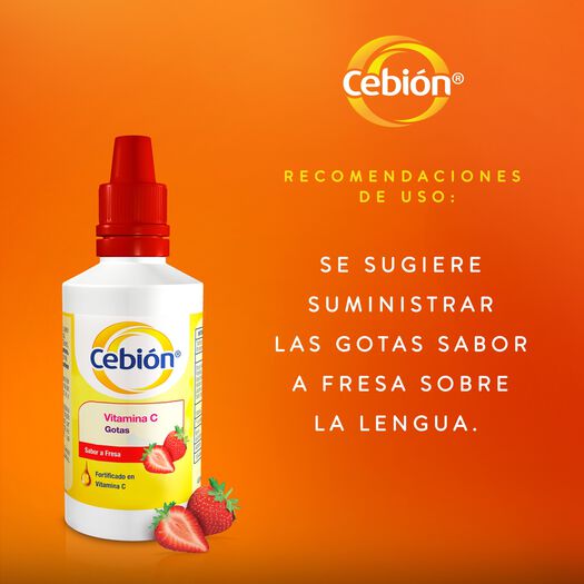 Cebion Vitamina C Fresa100Mg/Ml Gotas Frasco 30Ml  , , large image number 1