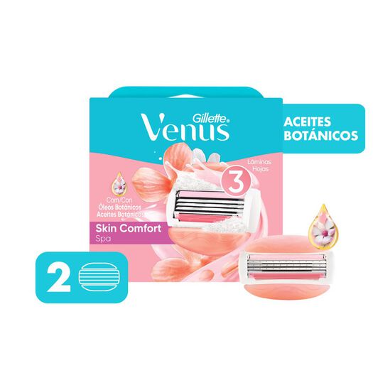 Repuestos Maquina De Afeitar Gillette Venus Spa Con Aceites Botánicos, 2 Unidades, , large image number 0