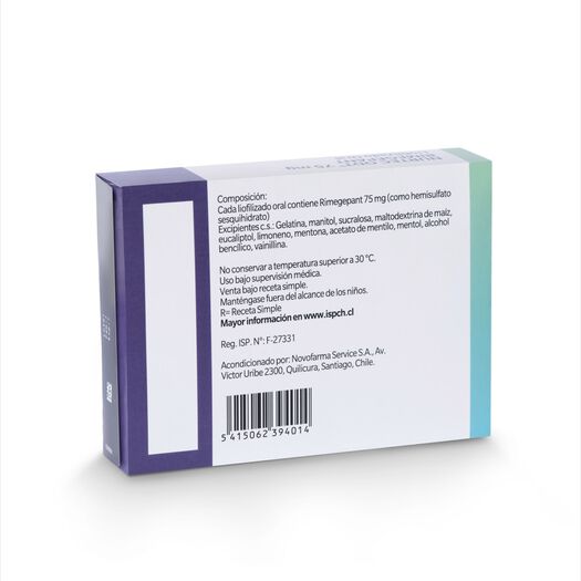 Nurtec ODT 75 mg Liofilizado Oral x 2 Sobres, , large image number 1
