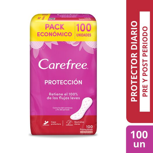 Protector Diario Carefree Protección Pre y Post Periodo 100 un, , large image number 0