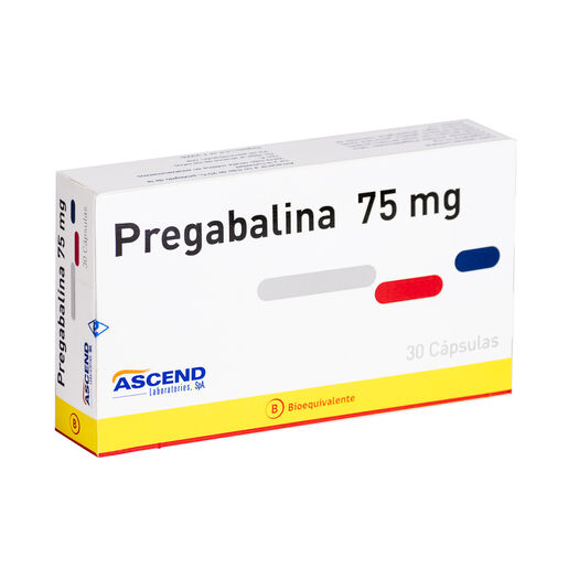 Pregabalina 75 mg x 30 Cápsulas ASCEND, , large image number 0
