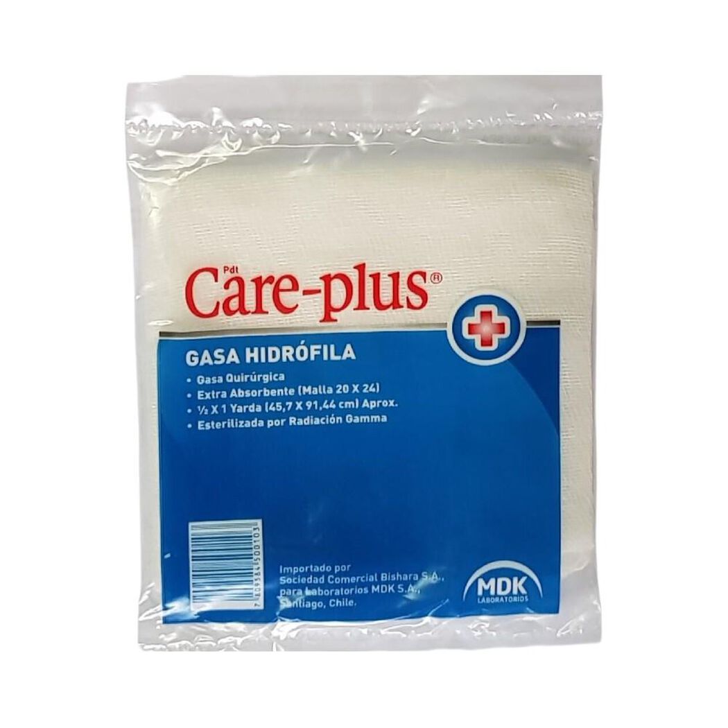 Care-Plus 1/2 x 1 Yarda (45,7 cm x 91,44 cm) x 1 Sobre Gasa Hidrófila, , large image number 0