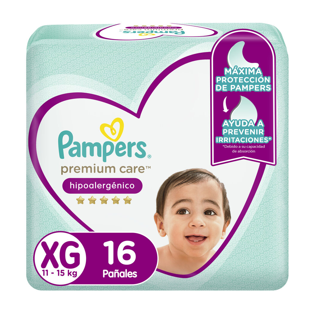 Pa&ntilde;al Pampers Premium Care XG x 16 Unidades, , large image number 0