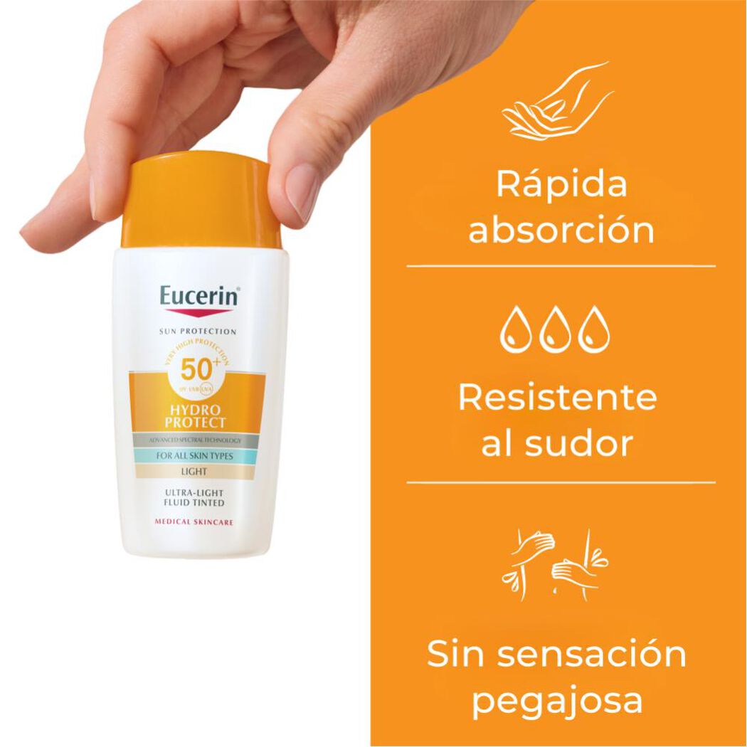 Protector Solar Eucerin Sun Face Hydrofluido Tono Claro 50 mL, , large image number 1