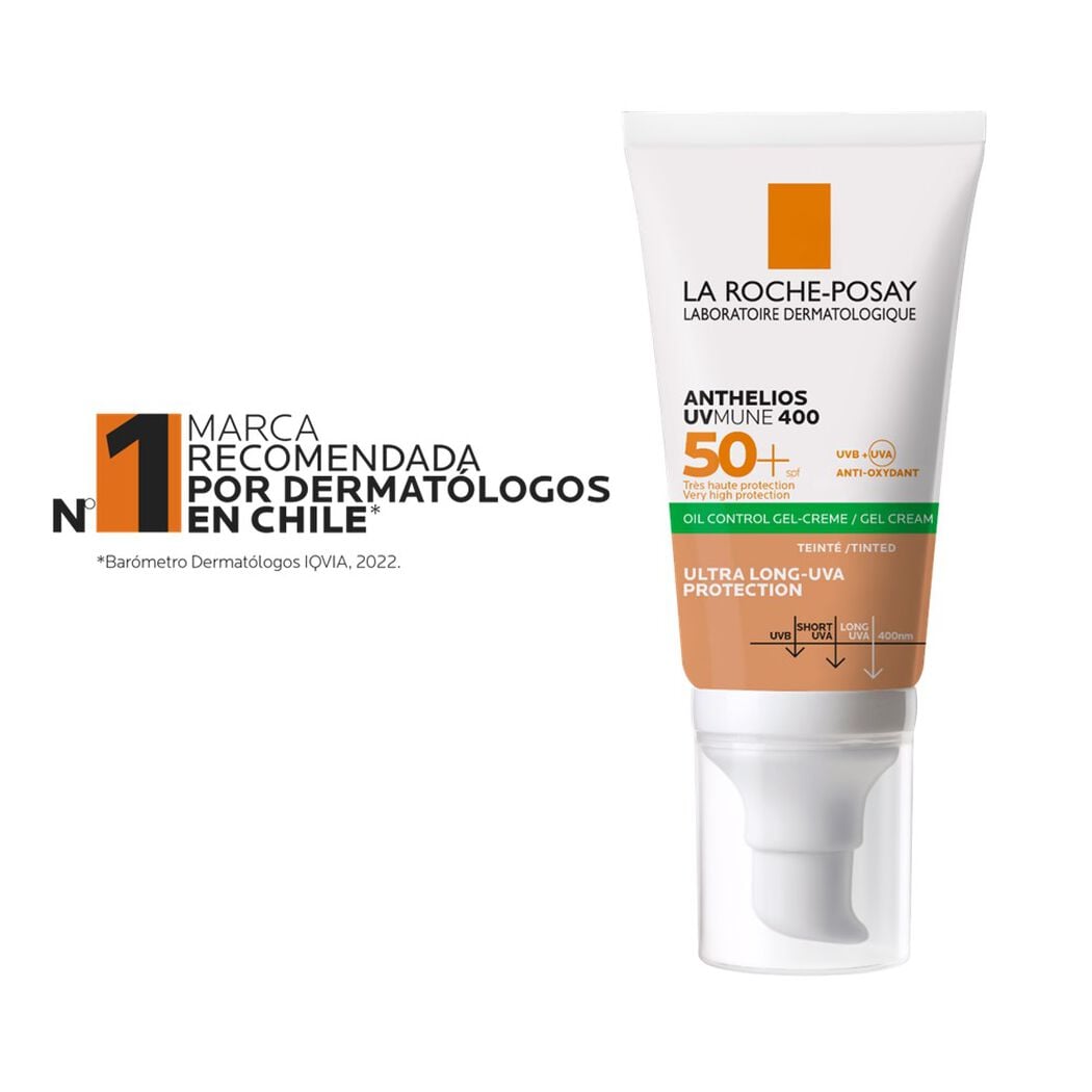 Protector Solar La Roche Posay Anthelios Toque Seco con Color Rostro FPS50+ 50 mL, , large image number 1