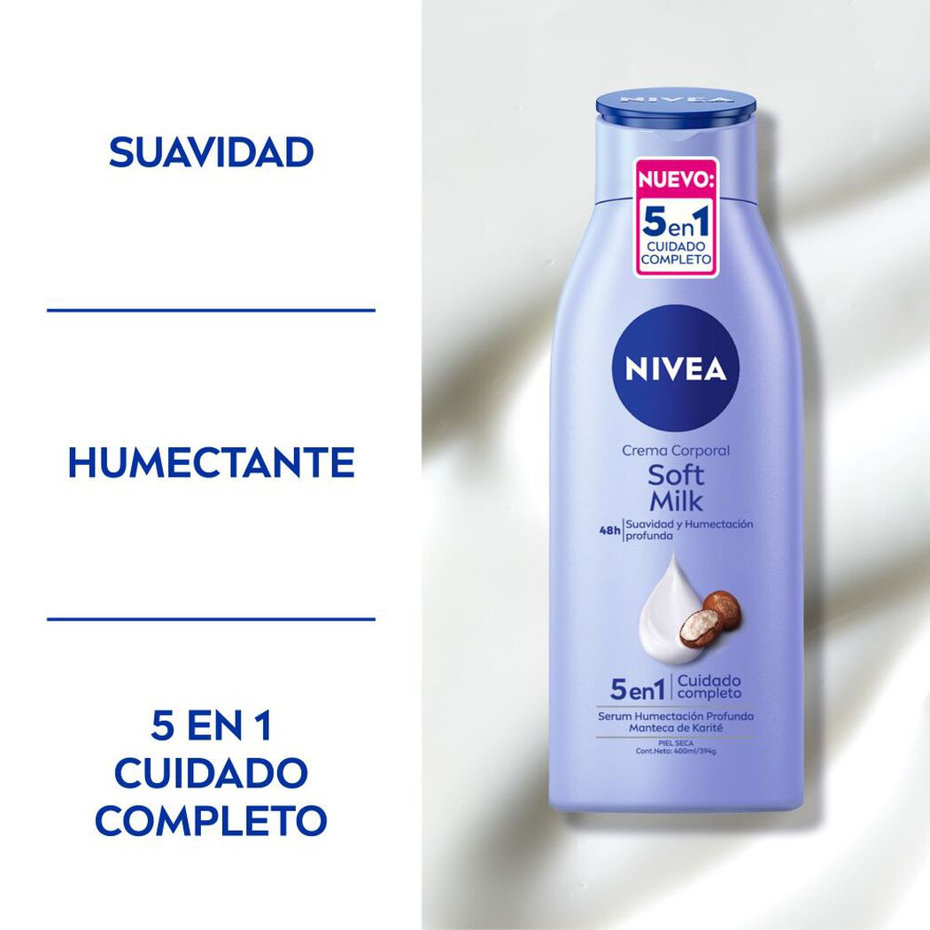 Crema Nivea Body Soft Milk 400 mL, , large image number 1