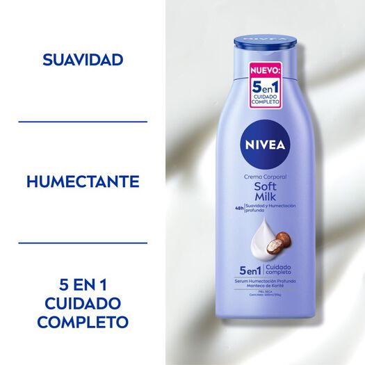 CREMA CORPORAL NIVEA SOFT MILK PIEL SECA 400ML, , large image number 1