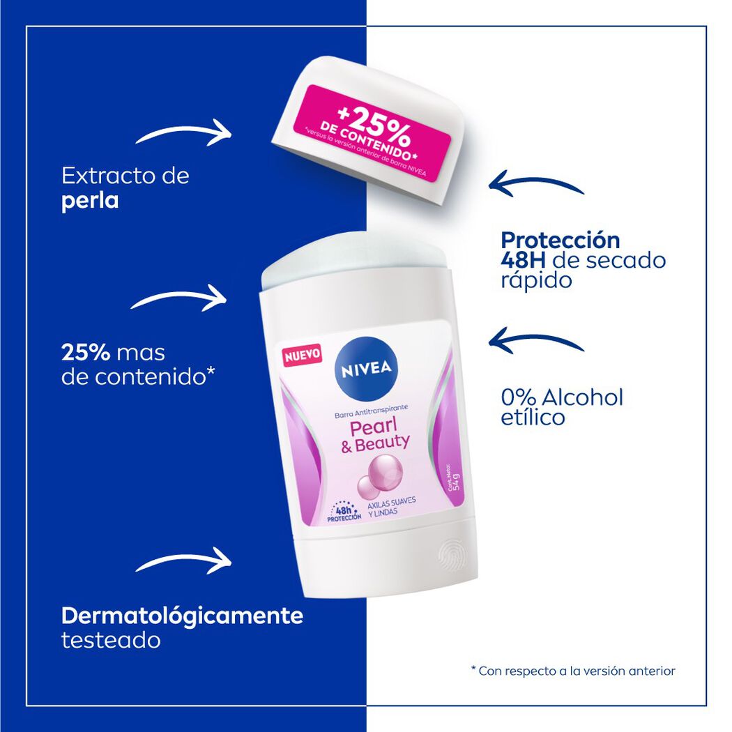 Desodorante Nivea Barra Pearl And Beauty 50 mL, , large image number 3