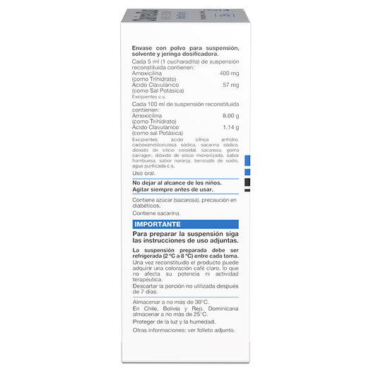 Clavinex Duo 400 mg/57 mg/5 ml x 35 ml Polvo para Suspensión Oral con Solvente, , large image number 1
