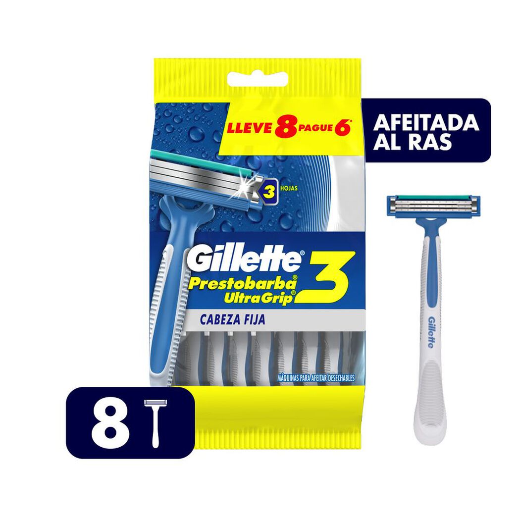 Máquina de Afeitar Gillete Prestrobarba Ultra Grip 8 un, , large image number 0