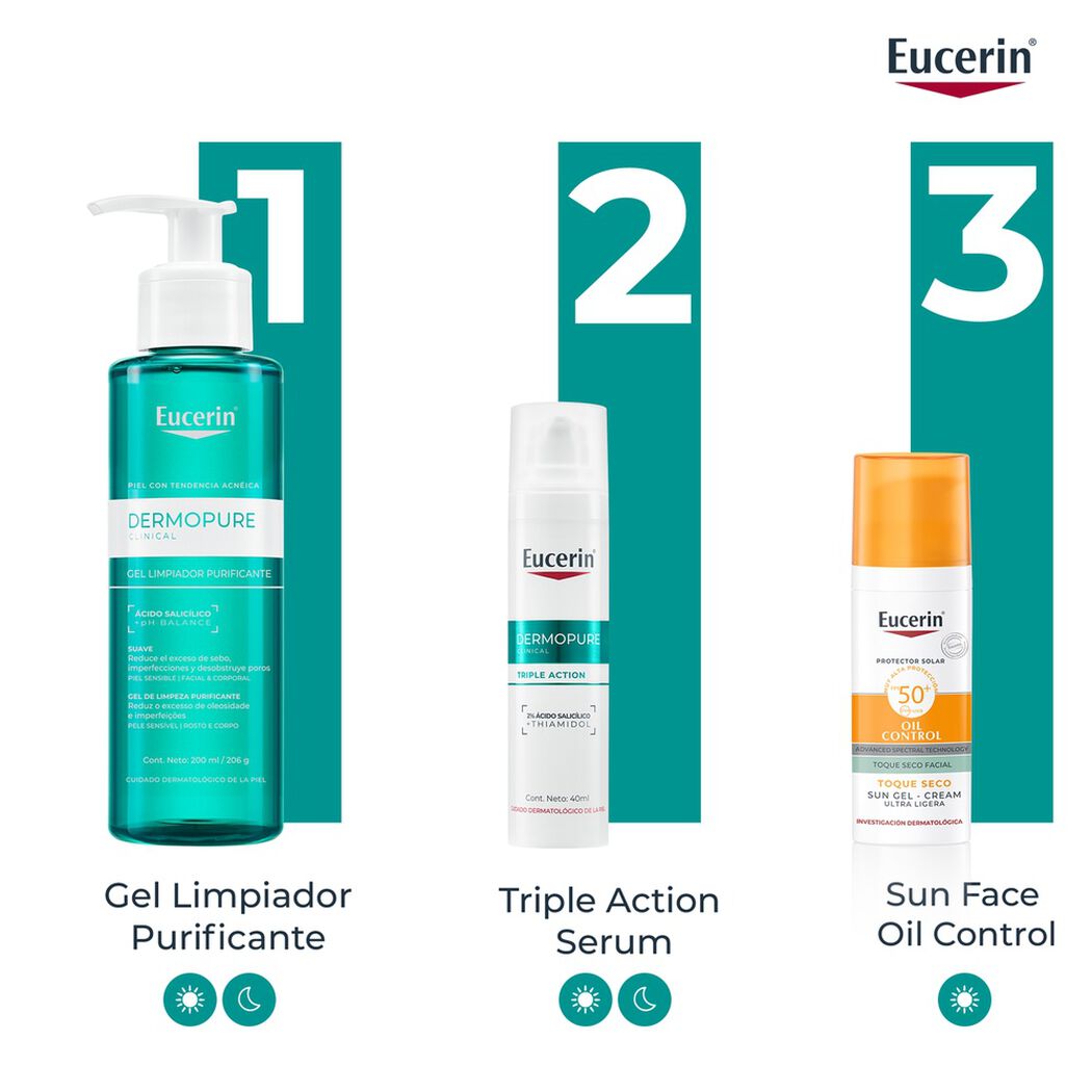 Gel Limpiador Eucerin Face Dermopure 400 ml, , large image number 1